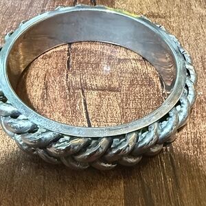 Silver-Tone Braided Woman’s Bangle Bracelet